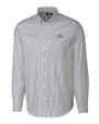 Illinois Fighting Illini Cutter & Buck Stretch Oxford Stripe Mens Big and Tall Long Sleeve Dress Shirt Charcoal Mannequin