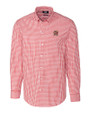 Maryland Terrapins Cutter & Buck Easy Care Stretch Gingham Mens Big and Tall Long Sleeve Dress Shirt Cardinal Red Mannequin