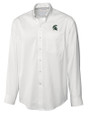 Michigan State Spartans Cutter & Buck Epic Easy Care Fine Twill Mens Big and Tall Dress Shirt White Mannequin