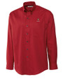 Harvard Crimson Cutter & Buck Epic Easy Care Nailshead Mens Big and Tall Long Sleeve Dress Shirt Cardinal Red Mannequin