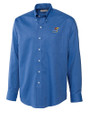 Kansas Jayhawks Cutter & Buck Epic Easy Care Nailshead Mens Big and Tall Long Sleeve Dress Shirt French Blue Mannequin