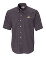 LSU Tigers Cutter & Buck Epic Easy Care Nailshead Mens Big and Tall Short Sleeve Dress Shirt Black Mannequin