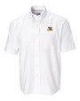 LSU Tigers Cutter & Buck Epic Easy Care Nailshead Mens Big and Tall Short Sleeve Dress Shirt White Mannequin