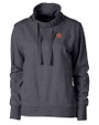 Maryland Terrapins Cutter & Buck Saturday Cotton Blend Womens Funnel Neck Sweatshirt Charcoal Heather Mannequin