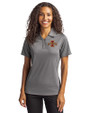 Iowa State Cyclones Cutter & Buck Genre Textured Solid Womens Polo Elemental Grey Front