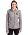 Michigan State Spartans Cutter & Buck Mainsail Full Zip Hooded Womens Jacket Polished Heather Front
