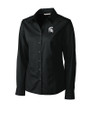 Michigan State Spartans Cutter & Buck Epic Easy Care Fine Twill Womens Long Sleeve Dress Shirt Black Mannequin