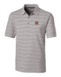 Maryland Terrapins Cutter & Buck Forge Epic Confidence Recycled Heathered Stripe Stretch Mens Polo Polished Medium Gray Mannequin