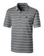 Louisville Cardinals Cutter & Buck Forge Epic Confidence Recycled Heathered Stripe Stretch Mens Polo Black Mannequin