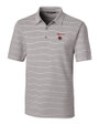 Louisville Cardinals Cutter & Buck Forge Epic Confidence Recycled Heathered Stripe Stretch Mens Polo Polished Medium Gray Mannequin