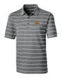 Iowa State Cyclones Cutter & Buck Forge Epic Confidence Recycled Heathered Stripe Stretch Mens Polo Black Mannequin