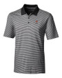 Harvard Crimson Cutter & Buck Forge Tonal Stripe Stretch Mens Polo Black Mannequin