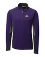 LSU Tigers Cutter & Buck Traverse Colorblock Stretch Quarter Zip Mens Pullover College Purple Mannequin