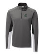 Michigan State Spartans Cutter & Buck Traverse Colorblock Stretch Quarter Zip Mens Pullover Elemental Grey Mannequin