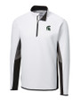 Michigan State Spartans Cutter & Buck Traverse Colorblock Stretch Quarter Zip Mens Pullover White Mannequin