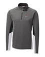 Harvard Crimson Cutter & Buck Traverse Colorblock Stretch Quarter Zip Mens Pullover Elemental Grey Mannequin