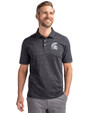 Michigan State Spartans Cutter & Buck Advantage Tri-Blend Space Dye Mens Polo Dark Black Front