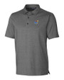 Kansas Jayhawks Cutter & Buck Forge Heathered Stretch Mens Polo Charcoal Heather Mannequin