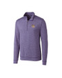 LSU Tigers Cutter & Buck Shoreline Heathered Quarter Zip Mens Pullover College Purple Heather Mannequin