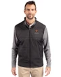 Harvard Crimson Cutter & Buck Stealth Hybrid Quilted Mens Full Zip Windbreaker Jacket Black Front