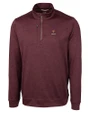 Harvard Crimson Cutter & Buck Stealth Heathered Mens Quarter Zip Bordeaux Mannequin