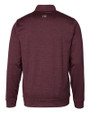 Harvard Crimson Cutter & Buck Stealth Heathered Quarter Zip Mens Pullover Bordeaux Mannequin Back