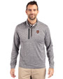 Harvard Crimson Cutter & Buck Stealth Heathered Quarter Zip Mens Pullover Elemental Grey Front
