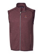 Harvard Crimson Cutter & Buck Mainsail Sweater-Knit Mens Full Zip Vest BRH_MANN_HG 