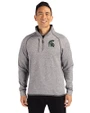 Michigan State Spartans Cutter & Buck Mainsail Sweater-Knit Mens Half Zip Pullover Jacket Polished Heather Front