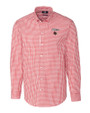 Louisville Cardinals Cutter & Buck Easy Care Stretch Gingham Mens Long Sleeve Dress Shirt Cardinal Red Mannequin