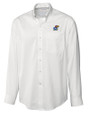 Kansas Jayhawks Cutter & Buck Epic Easy Care Fine Twill Mens Long Sleeve Dress Shirt White Mannequin