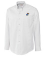 Kansas Jayhawks Cutter & Buck Epic Easy Care Nailshead Mens Long Sleeve Dress Shirt White Mannequin