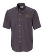 Iowa State Cyclones Cutter & Buck Epic Easy Care Nailshead Mens Short Sleeve Dress Shirt Black Mannequin