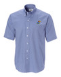 Kansas Jayhawks Cutter & Buck Epic Easy Care Nailshead Mens Short Sleeve Dress Shirt French Blue Mannequin