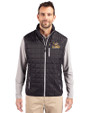 LSU Tigers Cutter & Buck Rainier PrimaLoft® Mens Big and Tall Eco Insulated Full Zip Puffer Vest Black Front