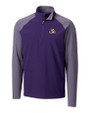 LSU Tigers Cutter & Buck Response Lightweight Hybrid Quarter Zip Mens Pullover Windbreaker College Purple Mannequin