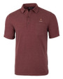 Harvard Crimson Cutter & Buck Advantage Tri-Blend Jersey Mens Pocket Polo Bordeaux Heather Mannequin