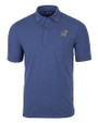Kansas Jayhawks Cutter & Buck Advantage Tri-Blend Jersey Mens Pocket Polo Tour Blue Heather Mannequin