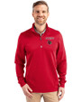 Louisville Cardinals Cutter & Buck Traverse Stretch Eco Quarter Zip Mens Pullover Red Front