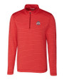 Ohio State Buckeyes- Cutter & Buck Holman Stripe Mens Big and Tall Half Zip Cardinal Red Heather Mannequin