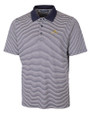 Notre Dame Fighting Irish Cutter & Buck Forge Tonal Stripe Stretch Mens Big and Tall Polo Liberty Navy Mannequin