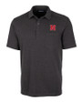 Nebraska Cornhuskers Cutter & Buck Advantage Tri-Blend Jersey Mens Big and Tall Pocket Polo Black Heather Mannequin