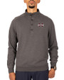 Mississippi State Bulldogs Cutter & Buck Saturday Cotton Blend Mens Big and Tall  Mock Pullover Sweatshirt Charcoal Heather Front