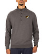 Missouri Tigers Cutter & Buck Saturday Cotton Blend Mens Big and Tall  Mock Pullover Sweatshirt Charcoal Heather Front