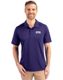 TCU Horned Frogs Cutter & Buck Prospect Eco Textured Stretch Recycled Mens Big & Tall Polo College Purple Front