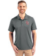 Oklahoma Sooners  Cutter & Buck Prospect Eco Textured Stretch Recycled Mens Big & Tall Polo Elemental Grey Front