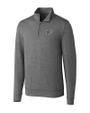 Memphis Tigers Cutter & Buck Shoreline Heathered Quarter Zip Mens Big and Tall Pullover Charcoal Heather Mannequin