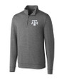 Texas A&M Aggies Cutter & Buck Shoreline Heathered Quarter Zip Mens Big and Tall Pullover Charcoal Heather Mannequin