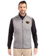Oregon State Beavers Cutter & Buck Mainsail Sweater-Knit Mens Big and Tall Full Zip Vest Polished Heather Front