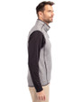 Mississippi State Bulldogs Cutter & Buck Mainsail Sweater-Knit Mens Big and Tall Full Zip Vest Polished Heather Side